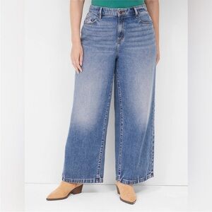 Lane Bryant Wide Leg Signature Fit Mid-Rise Jeans